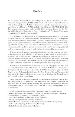 خرید و دانلود نسخه کامل کتاب Algorithms in Bioinformatics: Second International Workshop  WABI 2002 Rome  Italy  Septemb