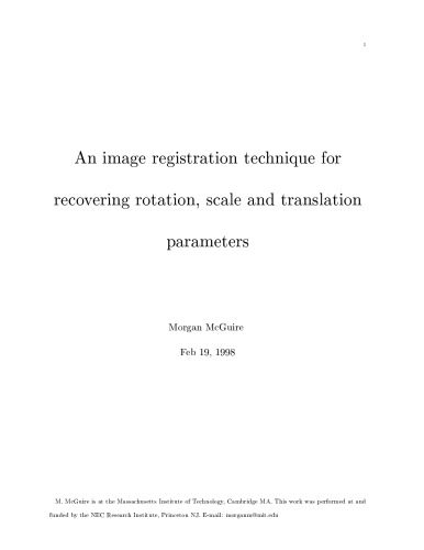 خرید و دانلود نسخه کامل کتاب An image registration technique for recovering rotation  scale and translation parameters ف