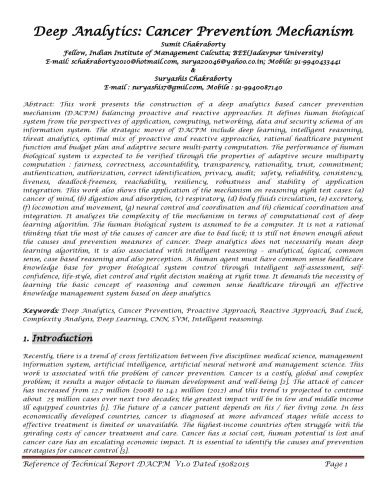 خرید و دانلود نسخه کامل کتاب Deep Analytics: Cancer Prevention Mechanism فایل مجازی و دانلودی