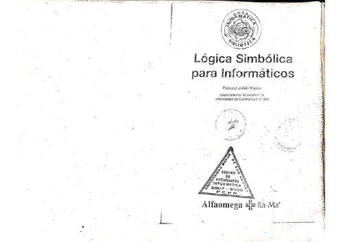 خرید و دانلود نسخه کامل کتاب Lógica Simbólica para Informáticos. فایل مجازی و دانلودی