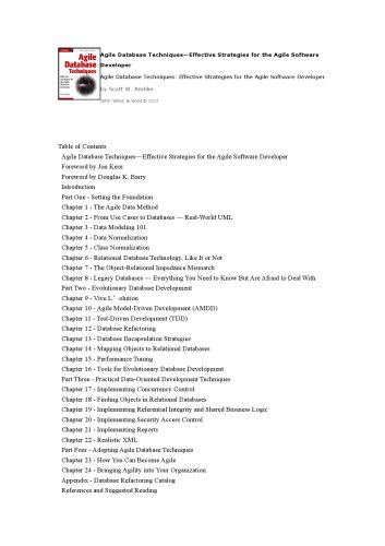 خرید و دانلود نسخه کامل کتاب Agile database techniques: effective strategies for the agile software developer فایل مجازی