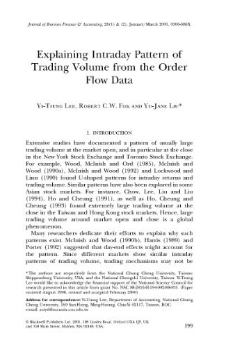 خرید و دانلود نسخه کامل کتاب Explaining Intraday Pattern Of Trading Volume From The Order Flow Data فایل مجازی و دانلودی
