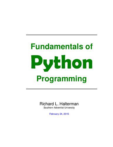 خرید و دانلود نسخه کامل کتاب Fundamentals of Python Programming فایل مجازی و دانلودی