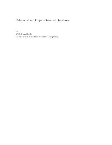 خرید و دانلود نسخه کامل کتاب Relational and object-oriented databases فایل مجازی و دانلودی