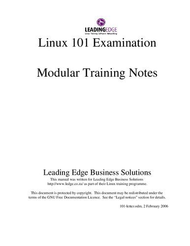 خرید و دانلود نسخه کامل کتاب Linux 101 Examination: Modular Training Notes فایل مجازی و دانلودی