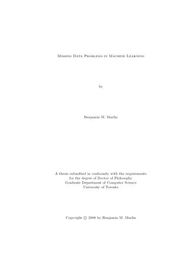 خرید و دانلود نسخه کامل کتاب Missing Data Problems in Machine Learning فایل مجازی و دانلودی