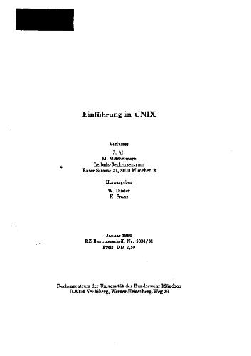 خرید و دانلود نسخه کامل کتاب Einführung in UNIX فایل مجازی و دانلودی