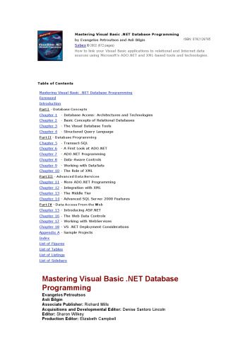 خرید و دانلود نسخه کامل کتاب Mastering Visual Basic .NET Database Programming فایل مجازی و دانلودی
