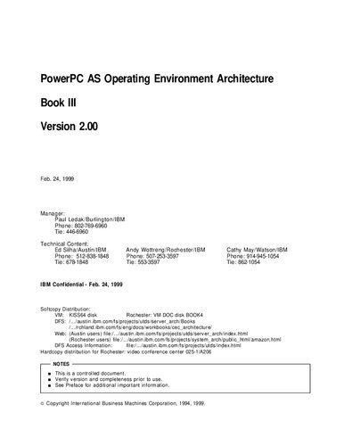 خرید و دانلود نسخه کامل کتاب PowerPC AS Operating Environment Architecture Book III Version 2.00 فایل مجازی و دانلودی