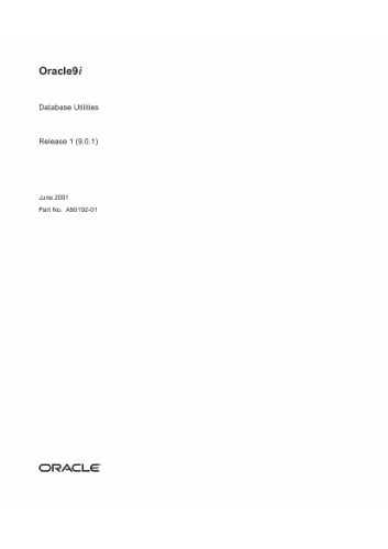 خرید و دانلود نسخه کامل کتاب Oracle9i Database Utilities (Part No. A90192-01) (Release 9.0.1) فایل مجازی و دانلودی