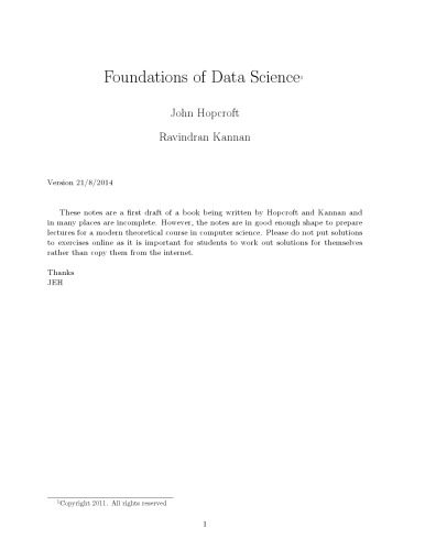 خرید و دانلود نسخه کامل کتاب Foundations of Data Science فایل مجازی و دانلودی
