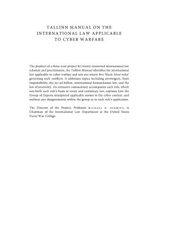 خرید و دانلود نسخه کامل کتاب The Tallinn Manual on the International Law Applicable to Cyber Warfare فایل مجازی و دانلود