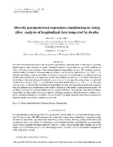 خرید و دانلود نسخه کامل کتاب Directly parameterized regression conditioning on being alive: analysis of longitudinal dat