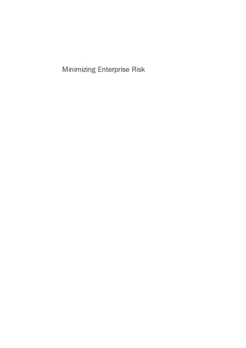 خرید و دانلود نسخه کامل کتاب Minimizing Enterprise Risk: A Practical Guide to Risk & Continuity (Executive Briefings) فا