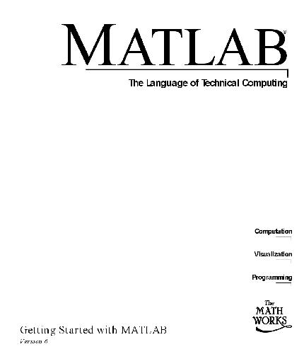 خرید و دانلود نسخه کامل کتاب Matlab. The Language of Technical Computing (version 6) فایل مجازی و دانلودی
