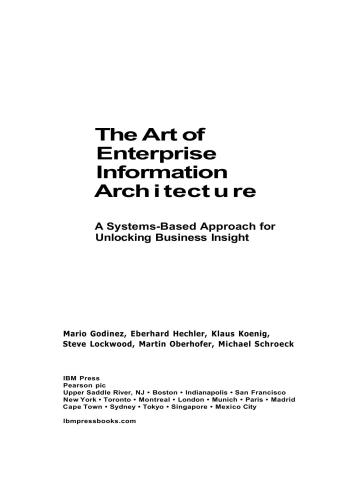 خرید و دانلود نسخه کامل کتاب etc. The Art of Enterprise Information Architecture. A Systems-Based Approach for Unlocking