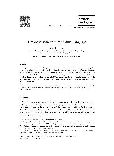 خرید و دانلود نسخه کامل کتاب Database semantics for natural language فایل مجازی و دانلودی