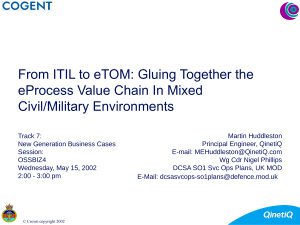 خرید و دانلود نسخه کامل کتاب From ITIL to eTOM: Gluing Together the eProcess Value Chain In Mixed Civil/Military Environ
