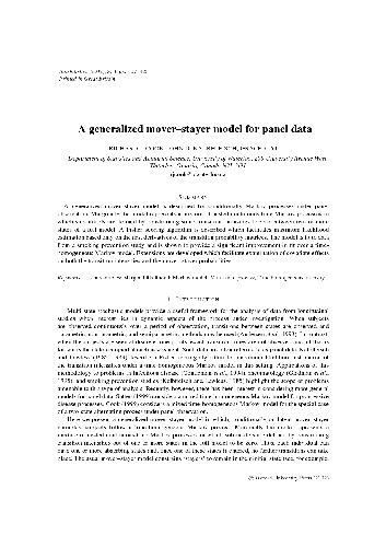 خرید و دانلود نسخه کامل کتاب A generalized moverstayer model for panel data فایل مجازی و دانلودی
