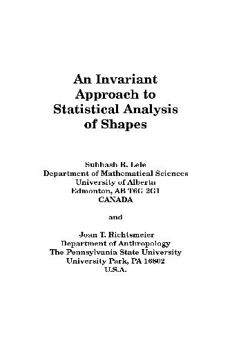 خرید و دانلود نسخه کامل کتاب An invariant approach to statistical analysis of shapes فایل مجازی و دانلودی