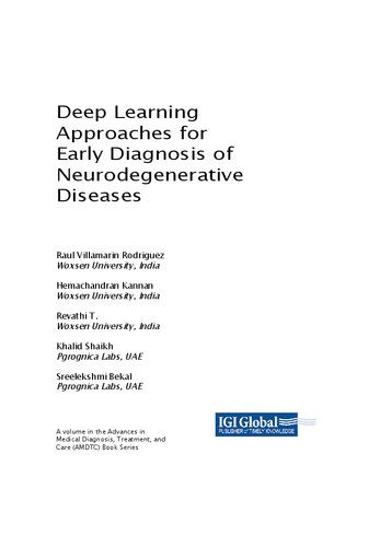 خرید و دانلود نسخه کامل کتاب Deep Learning Approaches for Early Diagnosis of Neurodegenerative Diseases فایل مجازی و دان