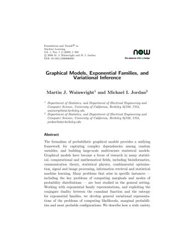 خرید و دانلود نسخه کامل کتاب Graphical Models  Exponential Families  and Variational Inference فایل مجازی و دانلودی