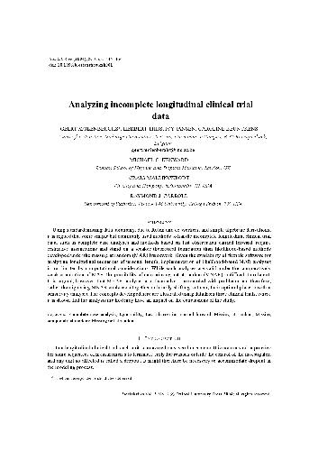 خرید و دانلود نسخه کامل کتاب Analyzing incomplete longitudinal clinical trial data فایل مجازی و دانلودی
