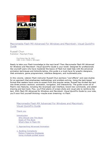 خرید و دانلود نسخه کامل کتاب Macromedia Flash MX Advanced for Windows and Macintosh Visual QuickPro Guide فایل مجازی و د