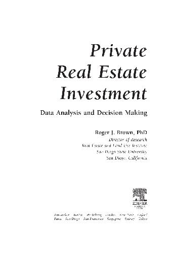 خرید و دانلود نسخه کامل کتاب Private Real Estate Investment CD-ROM: Data Analysis and Decision Making فایل مجازی و دانلو