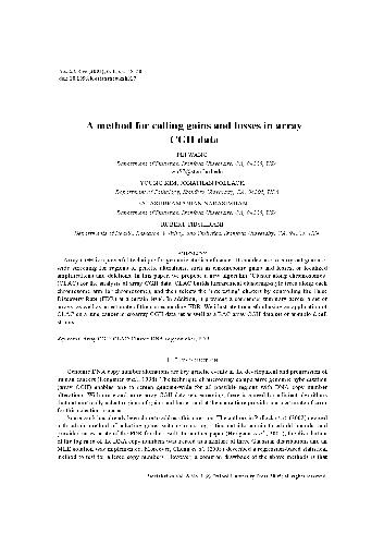 خرید و دانلود نسخه کامل کتاب A method for calling gains and losses in array CGH data (2005)(en)(14s) فایل مجازی و دانلود