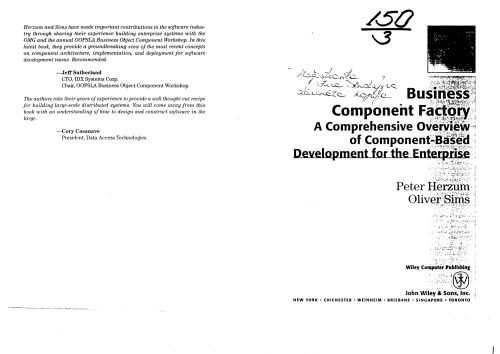 خرید و دانلود نسخه کامل کتاب Business Components Factory: A Comprehensive Overview of Component-Based Development for th