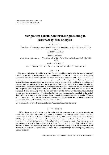 خرید و دانلود نسخه کامل کتاب [Article] Sample size calculation for multiple testing in microarray data analysis فایل مجا