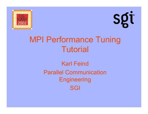 خرید و دانلود نسخه کامل کتاب MPI Performance Tuning فایل مجازی و دانلودی