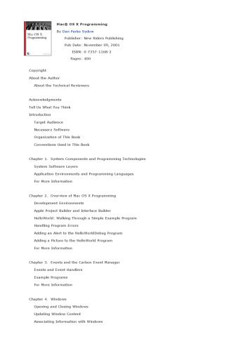 خرید و دانلود نسخه کامل کتاب Mac OS X Programming فایل مجازی و دانلودی