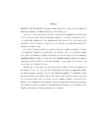 خرید و دانلود نسخه کامل کتاب Computing Galois groups of certain ODEs (phd thesis) فایل مجازی و دانلودی