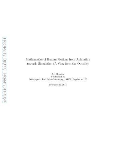 خرید و دانلود نسخه کامل کتاب Mathematics of Human Motion. From Animation towards Simulation (A View form the Outside) فا