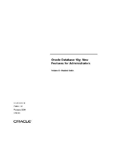 خرید و دانلود نسخه کامل کتاب Oracle Database 10g. New Features for Administrators. Student Guide فایل مجازی و دانلودی