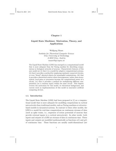 خرید و دانلود نسخه کامل کتاب Liquid State Machines: Motivation  Theory  and Applications فایل مجازی و دانلودی