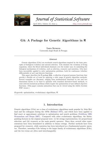 خرید و دانلود نسخه کامل کتاب GA: A Package for Genetic Algorithms in R فایل مجازی و دانلودی