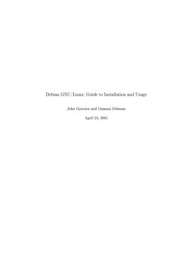 خرید و دانلود نسخه کامل کتاب Debian GN/Linux: Guide to Installation and Usage فایل مجازی و دانلودی
