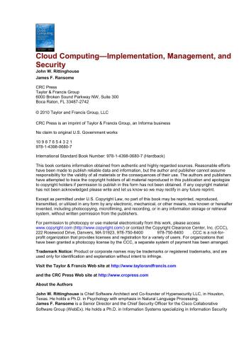 خرید و دانلود نسخه کامل کتاب Cloud Computing – Implementation  Management  and Security فایل مجازی و دانلودی