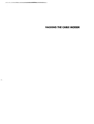 خرید و دانلود نسخه کامل کتاب Hacking the Cable Modem فایل مجازی و دانلودی