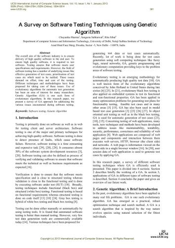 خرید و دانلود نسخه کامل کتاب A Survey on Software Testing Techniques using Genetic Algorithm فایل مجازی و دانلودی