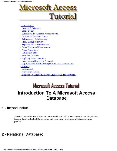 خرید و دانلود نسخه کامل کتاب Database Design Microsoft Access Tutorial فایل مجازی و دانلودی