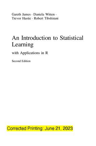 خرید و دانلود نسخه کامل کتاب An Introduction to Statistical Learning with Applications in R 2nd edition فایل مجازی و دان