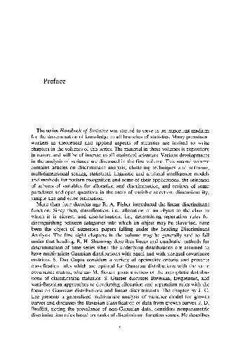 خرید و دانلود نسخه کامل کتاب Handbook of Statistics. Classification  Pattern Recognition and Reduction of Dimension فایل