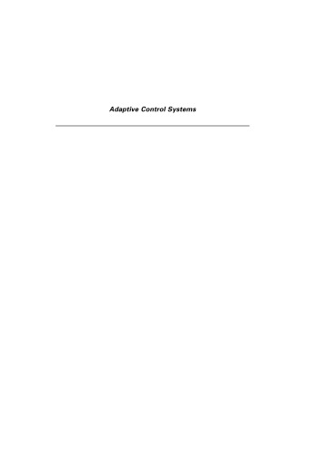 خرید و دانلود نسخه کامل کتاب Adaptive Control Systems فایل مجازی و دانلودی