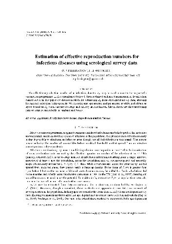 خرید و دانلود نسخه کامل کتاب Estimation of effective reproduction numbers for infectious diseases using serological surv