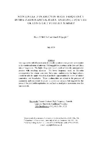 خرید و دانلود نسخه کامل کتاب Nonlinear Dynamics In High Frequency Intra-Day Financial Data فایل مجازی و دانلودی
