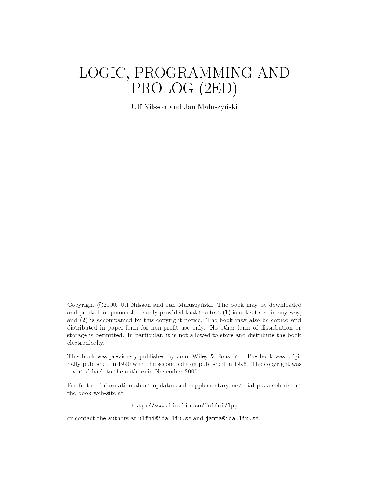 خرید و دانلود نسخه کامل کتاب Logic  Programming and Prolog فایل مجازی و دانلودی